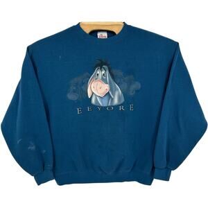 VTG 90s y2k Men's Blue Disney Eeyore Winnie The Pooh Crewneck Sweatshirt Sz M